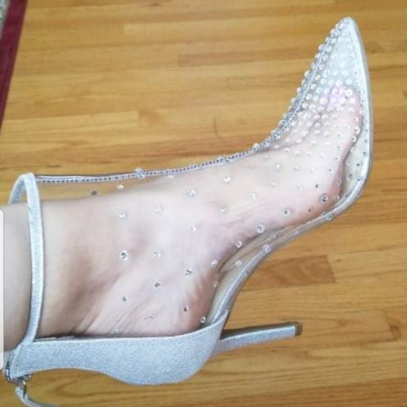 Jessica Simpson Clear Rhinestone Silver Booties - Picture 7 of 7